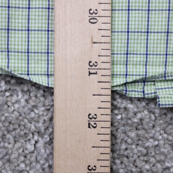 Brooks Brothers 346 Shirt Mens 16, 34/35 Green 100% Cotton Long Sleeve Button - Picture 11 of 12